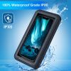 Shower Phone Holder Waterproof Case; Anti-Fog HD Touchscreen Wall Shower Phone Mount For Bathroom Mirror Bathtub Kitchen Fits Cell Phones Under 7.3 In